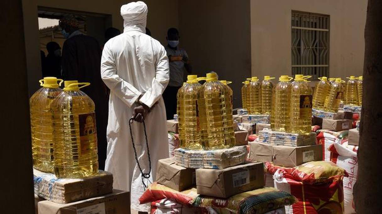 Un stock d'aide alimentaire au Sénégal.