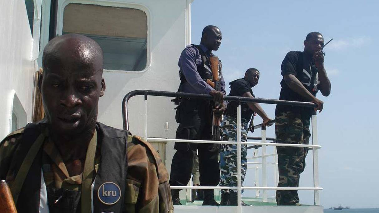 La marine nigériane en patrouille dans le Golfe de Guinée. L'essentiel des pirates sont originaires du Delta du Niger, au NIgéria. 