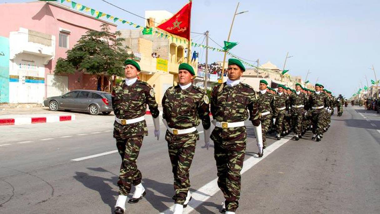 Les Forces armées royales (FAR) au défilé du 55ème anniversaire de l'indépendance de la Mauritanie.