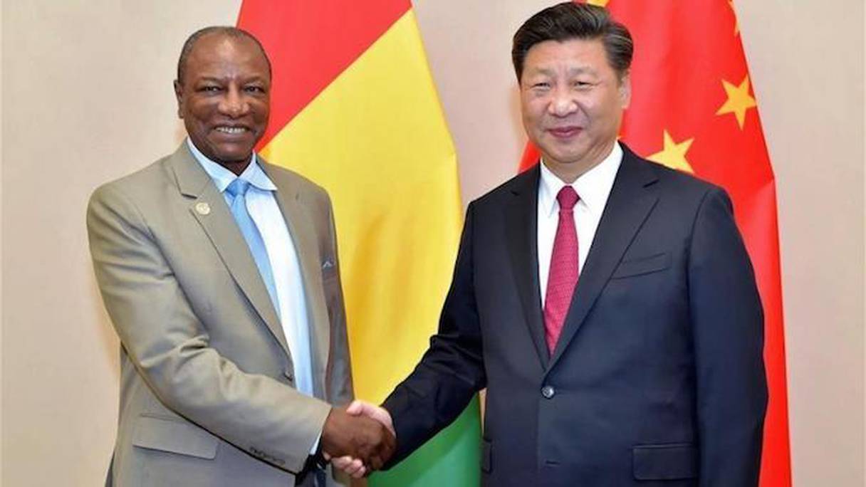 Alpha Condé, président de la Guinée, et Xi Jinping, président de la Chine.