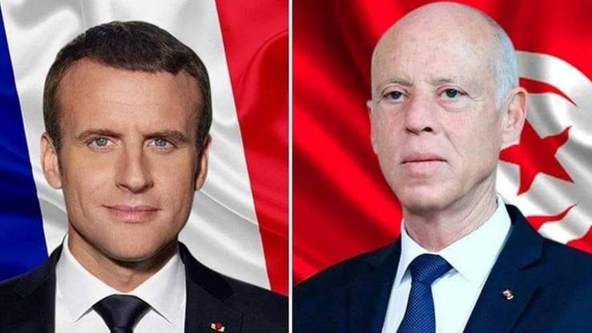 Les présidents Emmanuel Macron (France) et Kaïs Saïed (Tunisie).