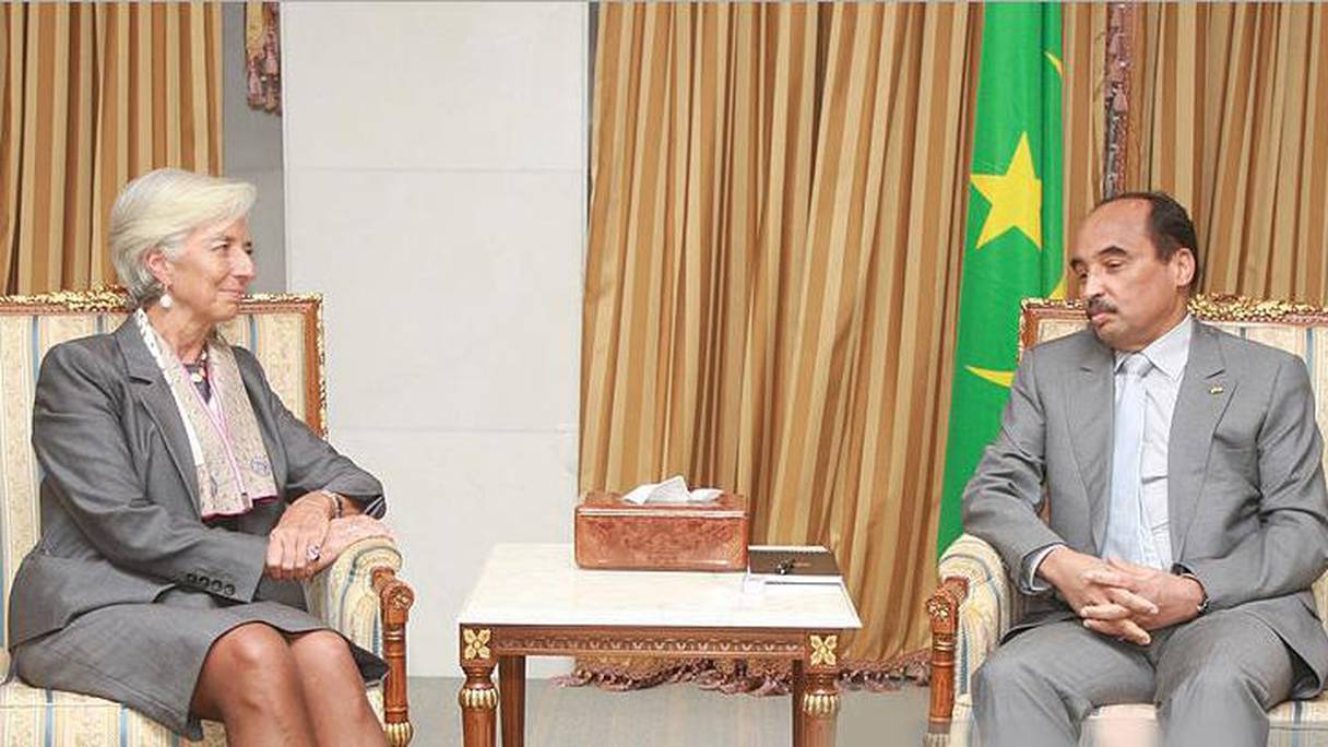 Christine Lagarde, directrice générale du FMI et Mohamed Ould Abdel Aziz, président de Mauritanie.