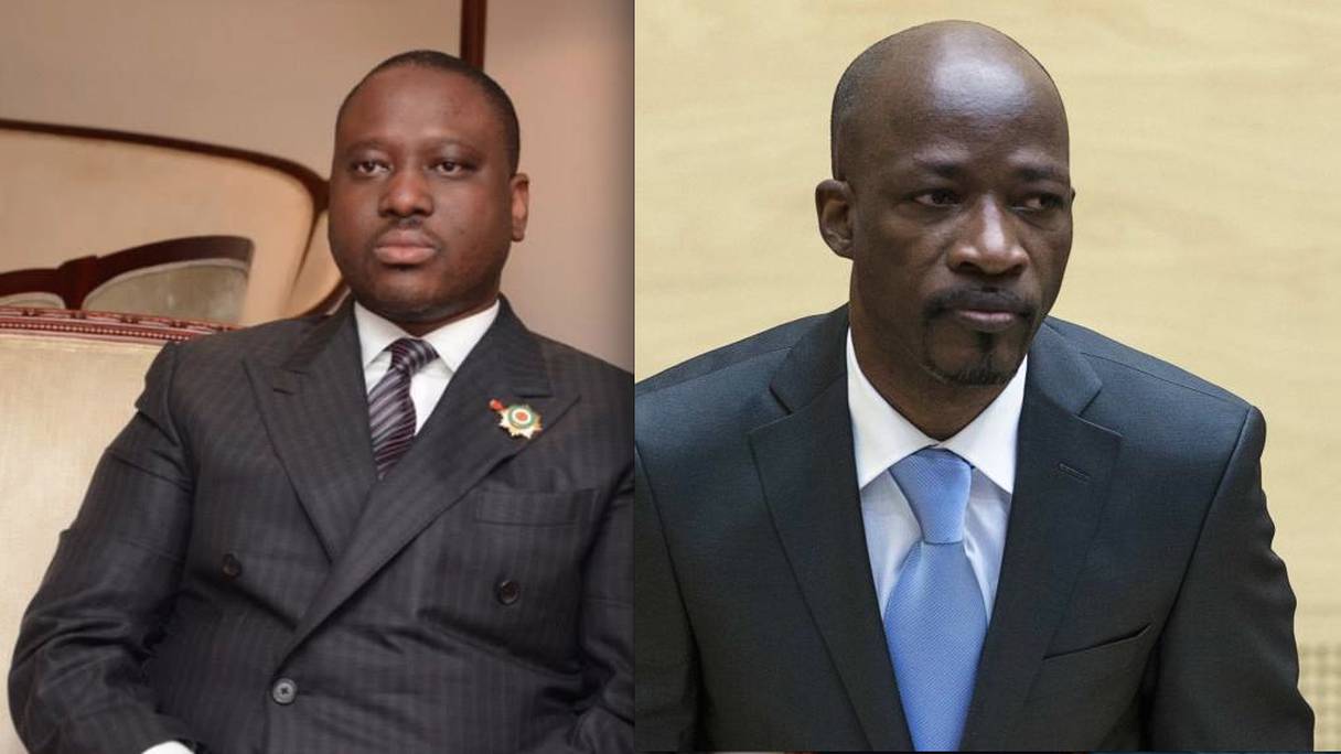 Guillaume Soro, président de l'Assemblée nationale, et Charles Blé Goudé, un des piliers du régime de Gbagbo.