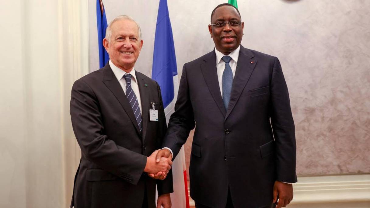 Macky Sall, président du Sénégal, avec le président du MEDEF