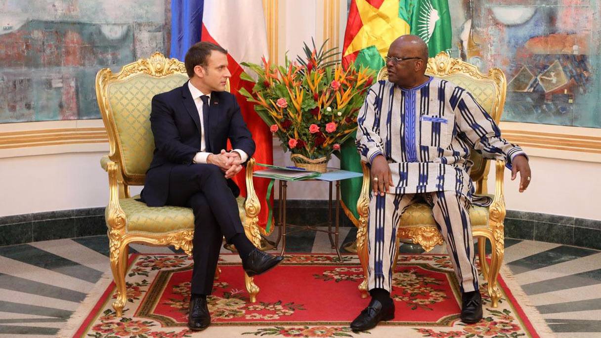 Les président Emmanuel Macron (France) et Roch Marc Christian Kaboré (Burkina Faso). 
