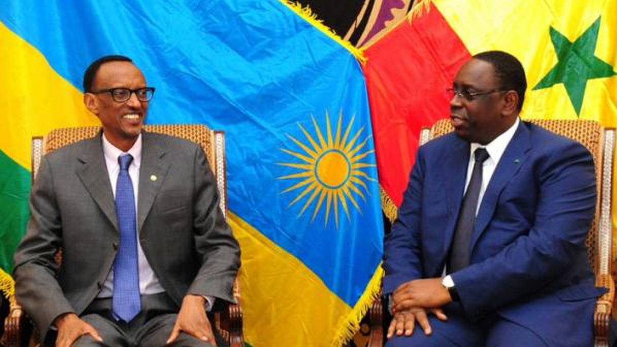 Paul Kagamé, président du Rwanda, et Macky Sall, président d Sénégal.