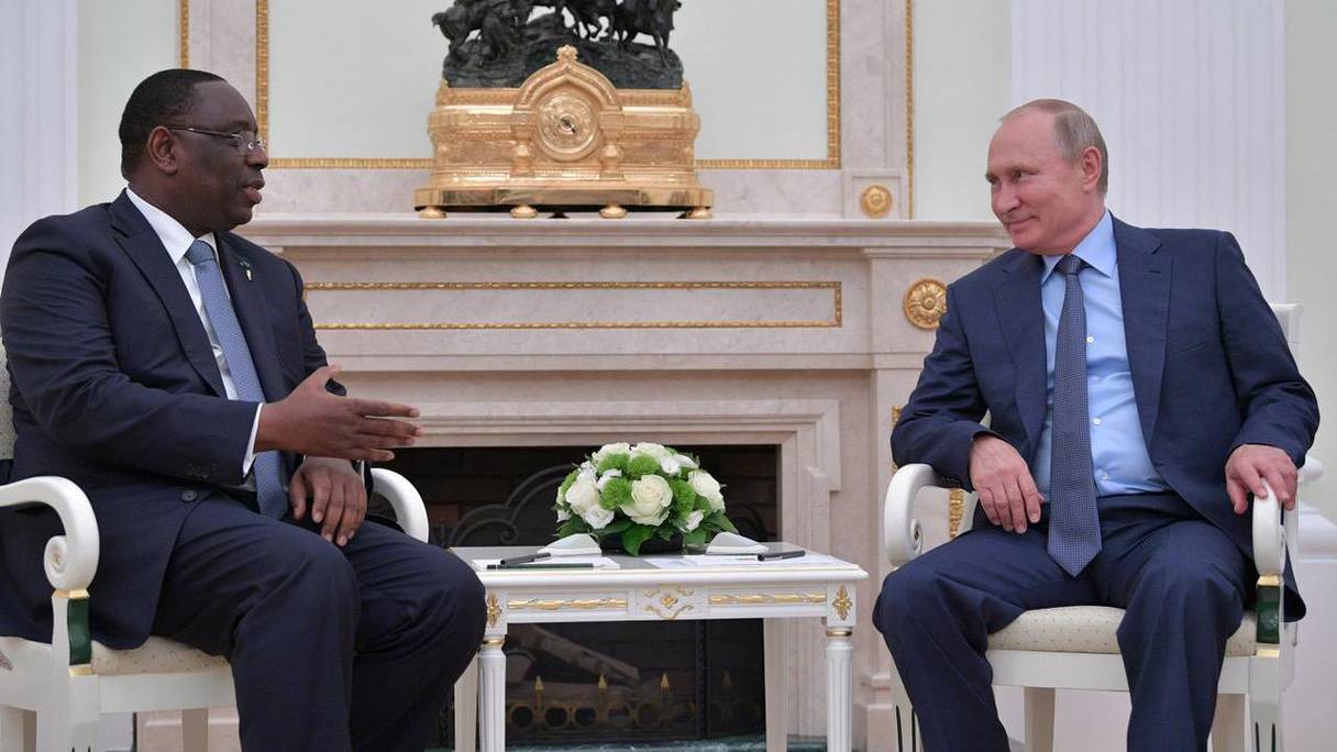 Macky Sall reçu par son homologue russe Vladimir Poutine, le 18 juin 2018, lors de la Coupe du monde 2018 en Russie.