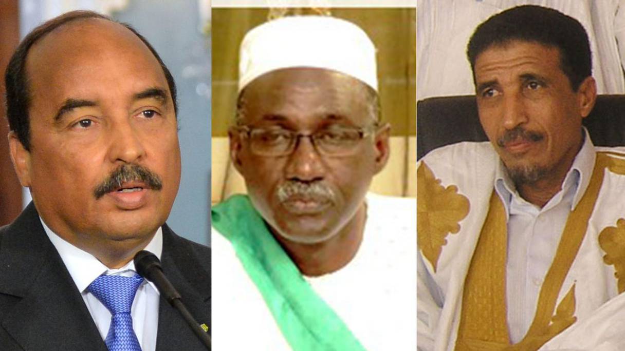 Le président Ould Abdel Aziz, Ba Adama Moussa de l'UPR et Mohamed Ould Maouloud de l'UFP.