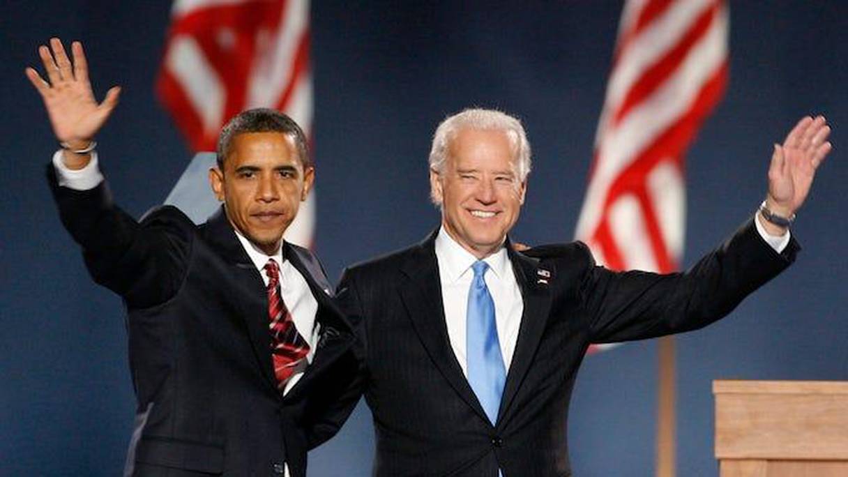 Joe Biden, président américain élu en 2020, en compagnie de l'ancien président Barack Obama.