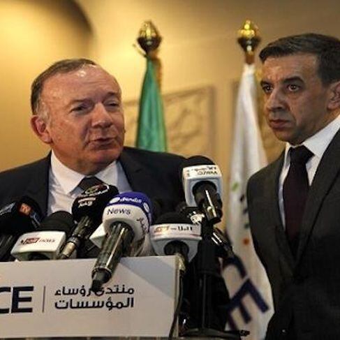 Pierre Gattaz, président du Medef, et Ali Haddad, président du FCE. 