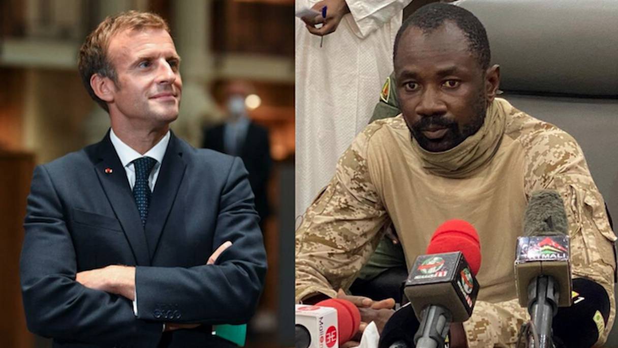 Le président français Emmanuel Macron et le président malien Assimi Goïta.
