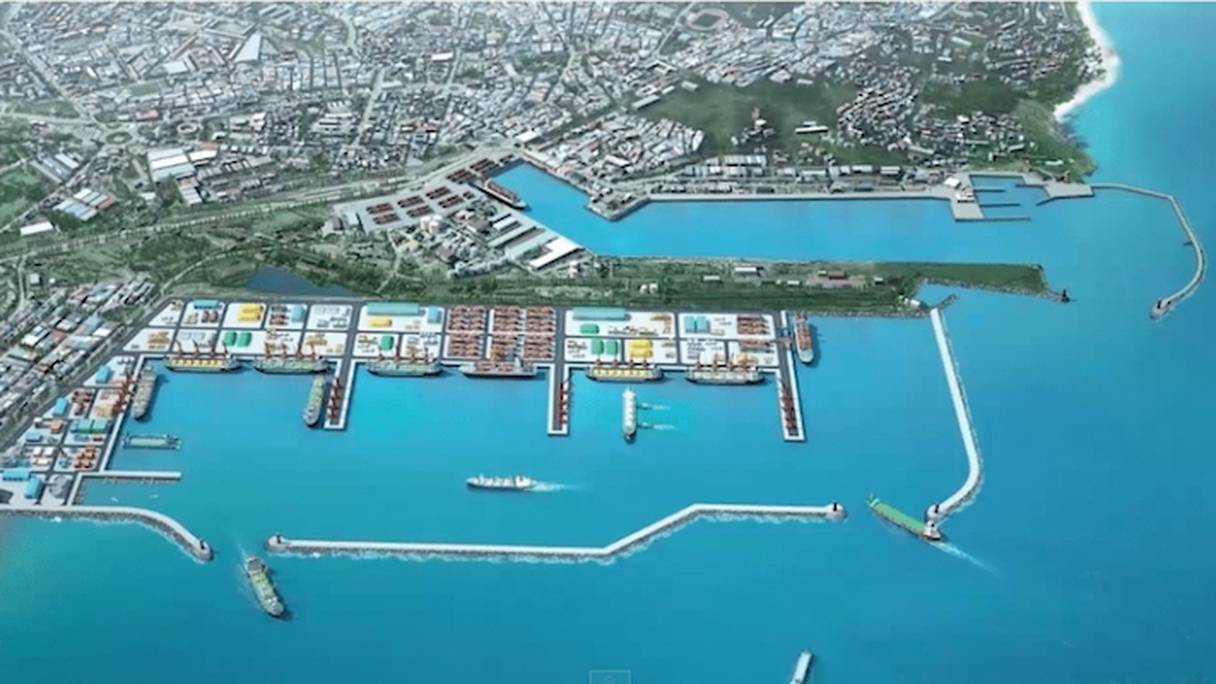 La maquette du projet du méga-port d’El Hamdania.