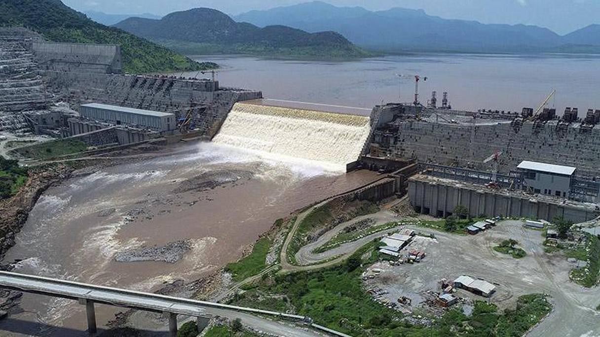 Le Grand barrage de la Renaissance éthiopienne (Gerd) en cours de construction. 