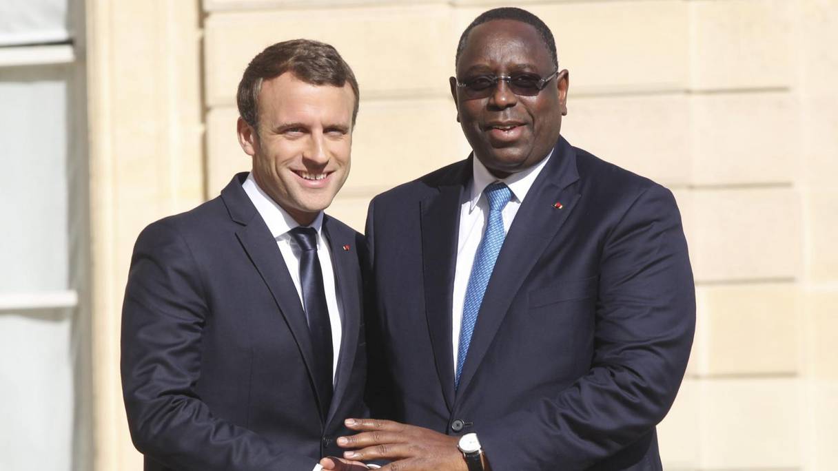 Le président sénégalais Macky Sall et le président français Emmanuel Macron.
