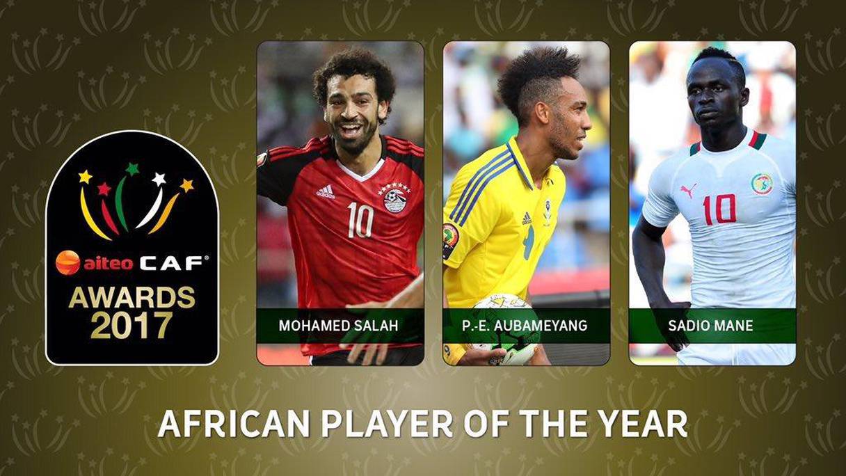 Ballon d'Or africain 2017: Aubameyang, Mané et Salah finalistes.