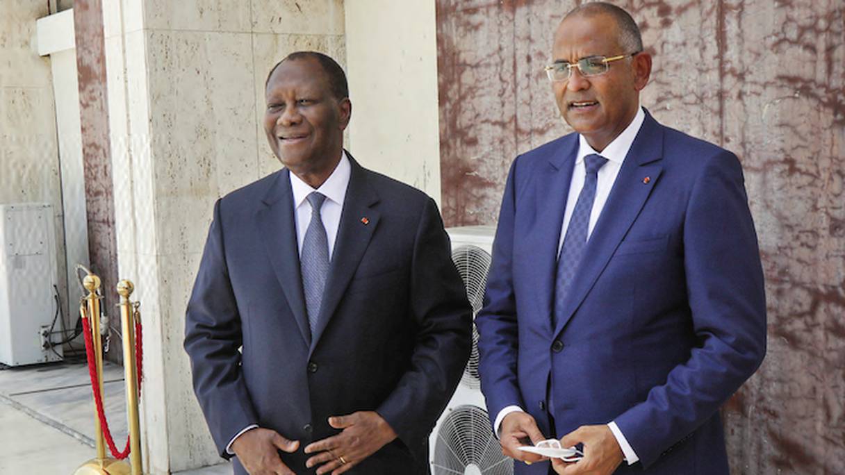 Le président ivoirien Alassane Ouattara et le Premier ministre Patrick Achi.