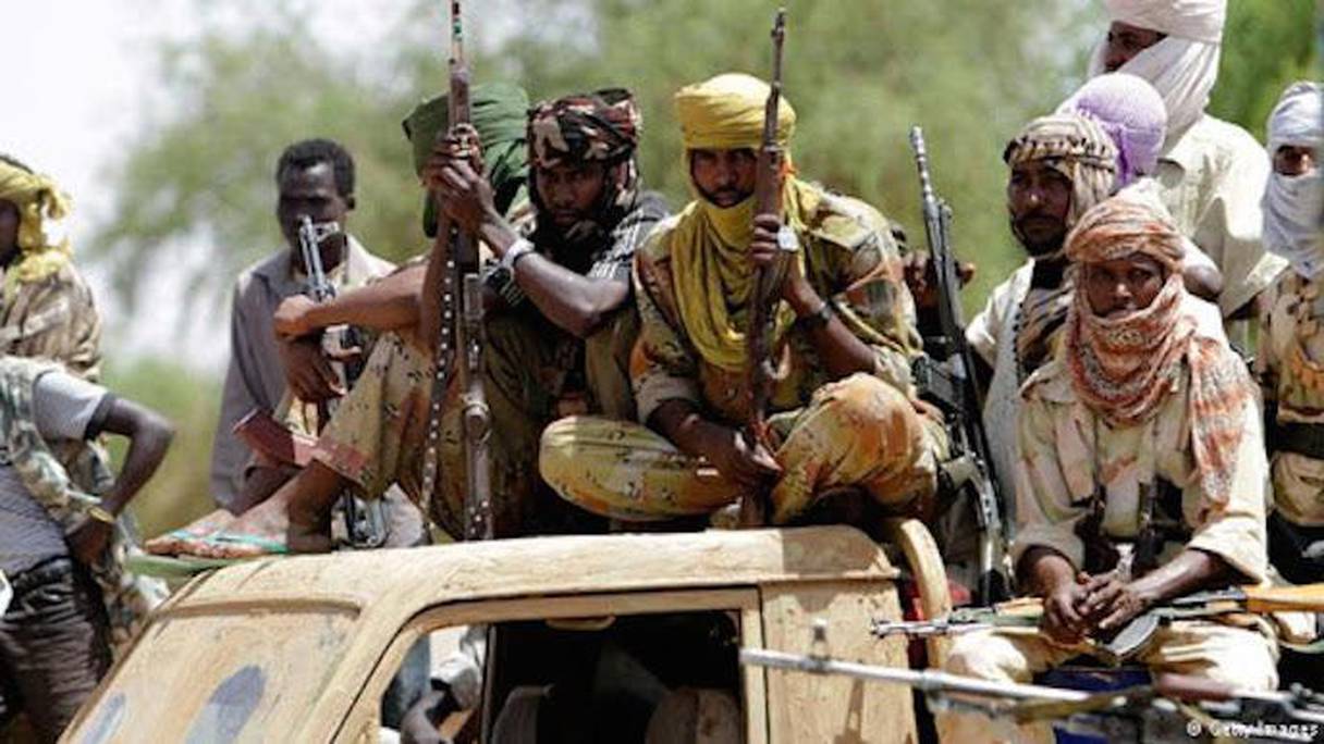 Des éléments d'un groupe armé du Darfour. 