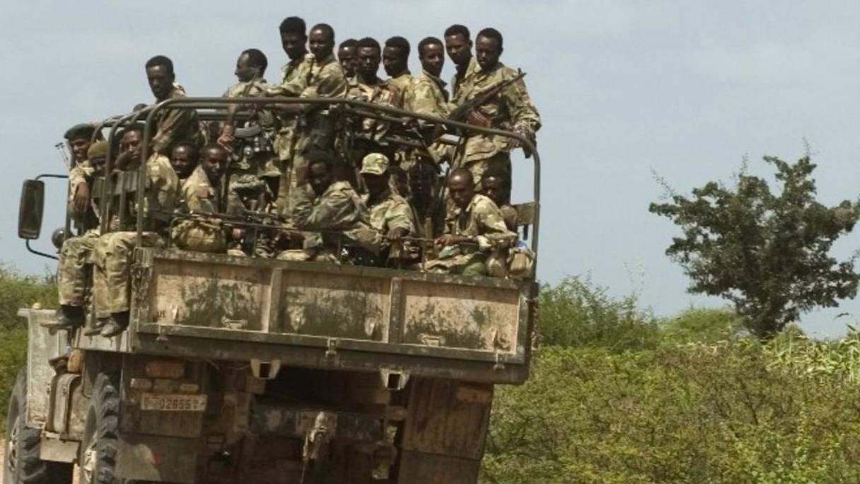 Des troupes éthiopiennes en route vers le Tigré, la région sécessionniste. 