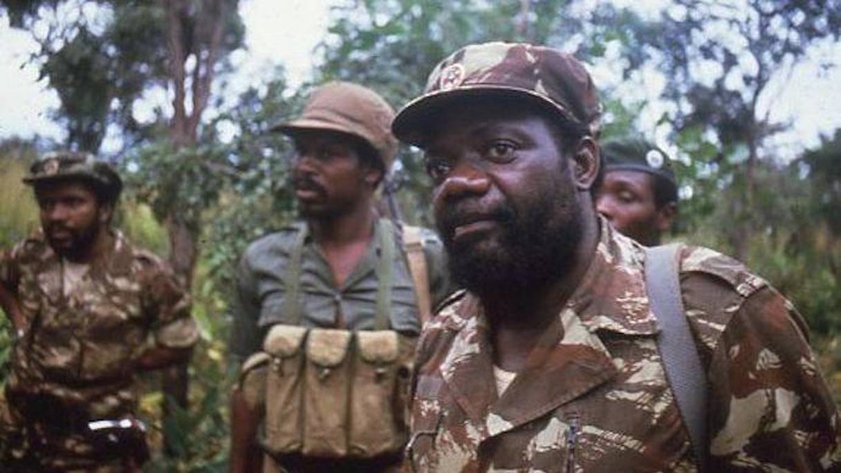 Jonas Savimbi, chef historique de la rébellion angolaise Unita. 