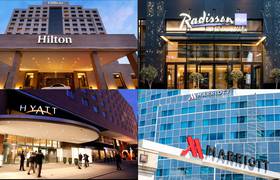 Les groupes hôteliers internationaux Radisson, Marriott, Hyatt et Hilton.