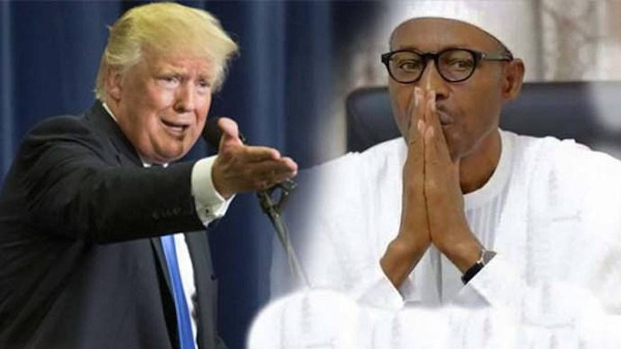Donald Trump, président des Etats-Unis, et Muhammadu Buhari, président du Nigeria. 