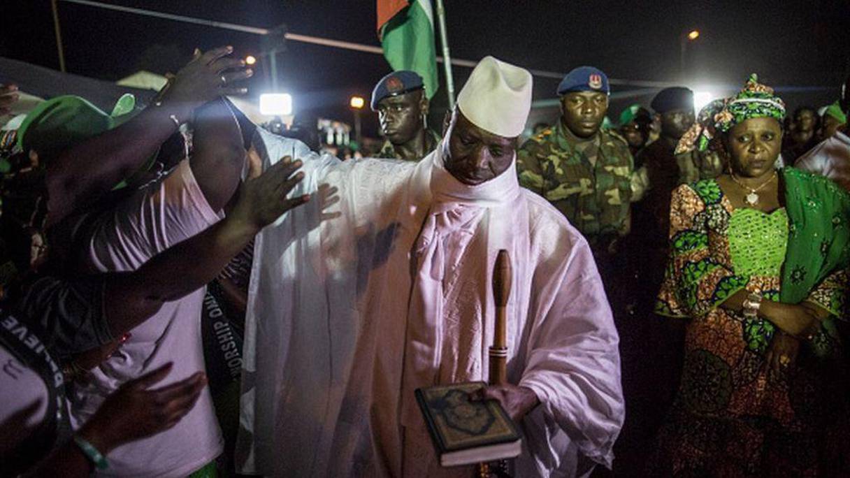 Yahya Jammeh en campagne électorale. 