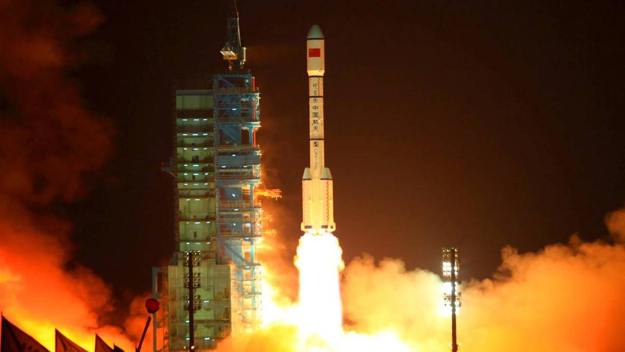 La fusée chinoise Longue Marche 5 lors de son lancement.