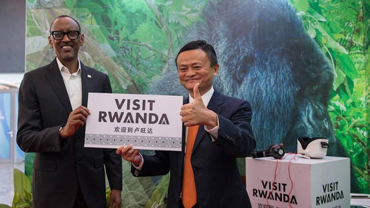 Paul Kagame, président du Rwanda, et Jack Ma, Président d'Alibaba. 