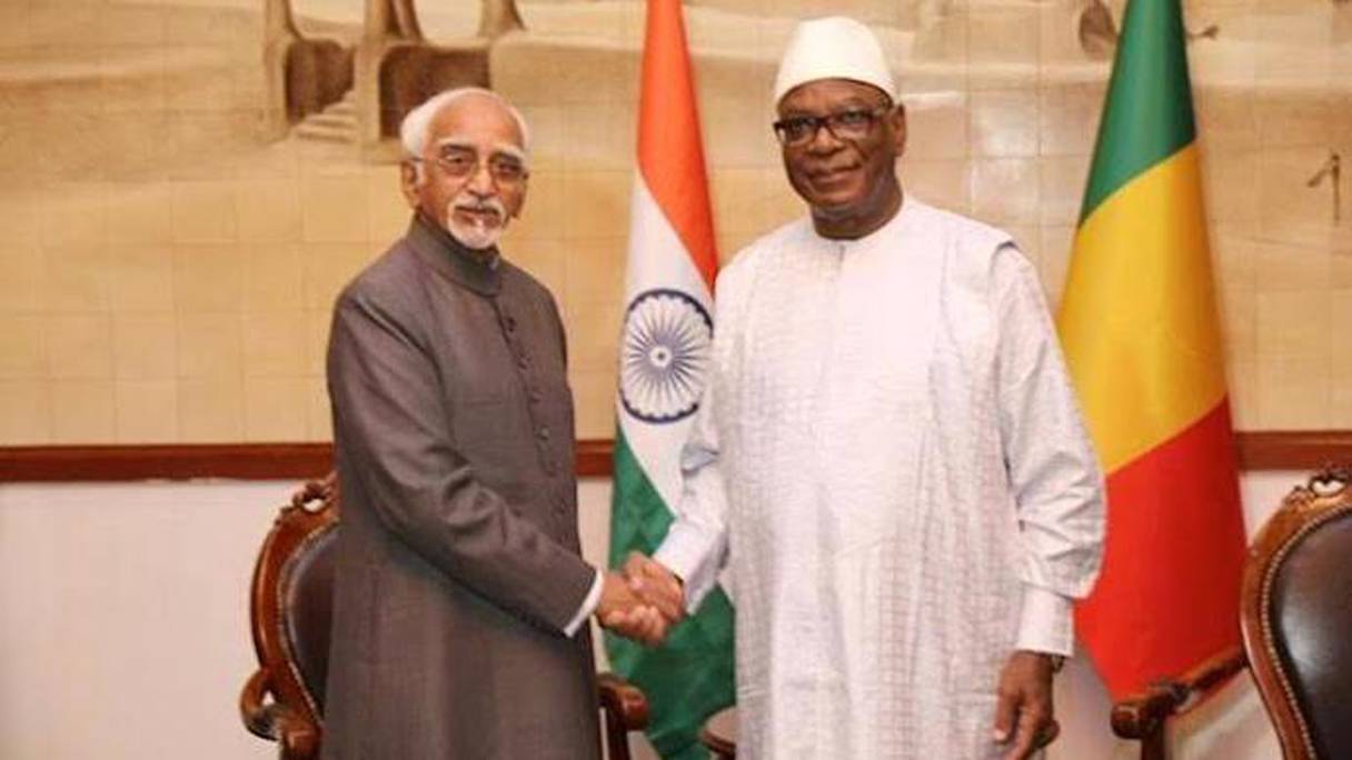 Le vice-président de la république de l’Inde, Shri Mohammad Hamid Ansari, et le président malien Ibrahim Babacar Keita.