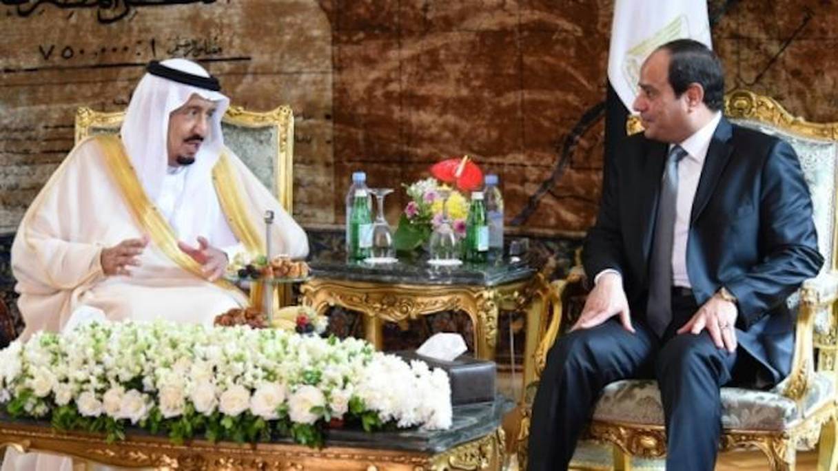Le roi Selman d'Arabie saoudite, et El Sissi, président d'Egypte. 