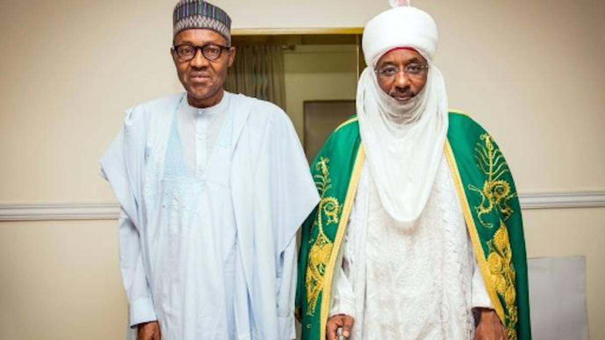 Muhammad Sanusi, l'Emir de Kano, et Muhammadu Buhari, président du Nigeria. 