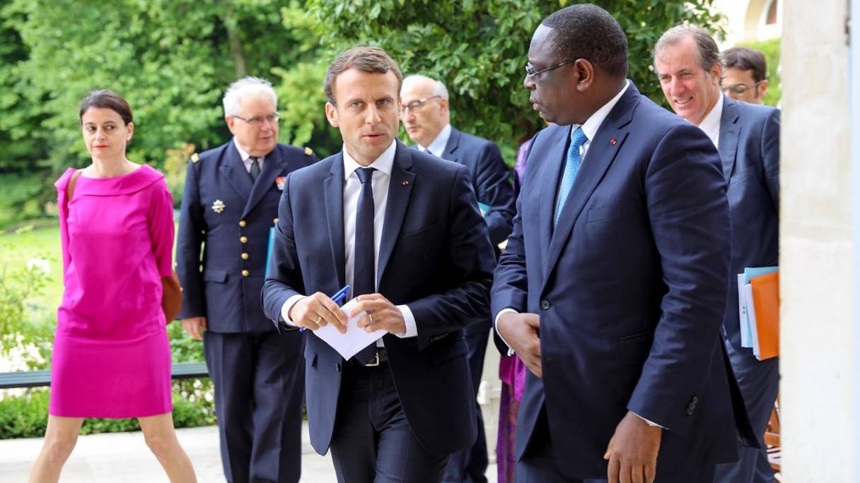 Les présidents Emmanuel Macron (France) et Macky Sall (Sénégal).