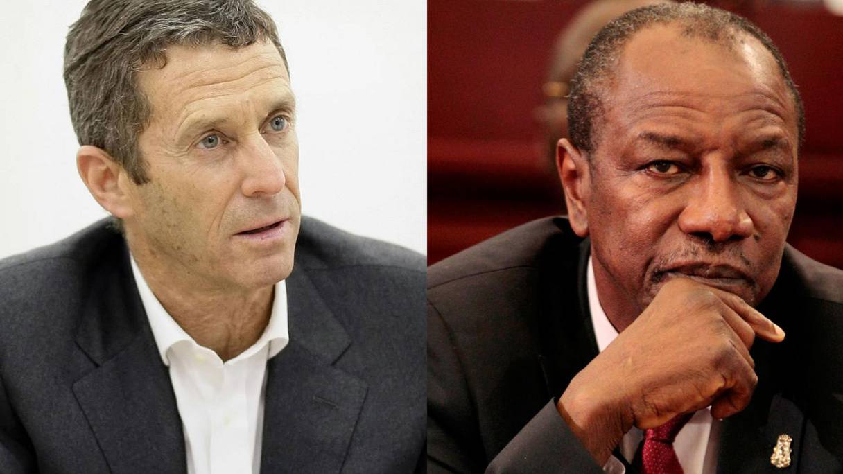 Le magnat franco-israélien Beny Steinmetz et le président guinéen Alpha Condé.