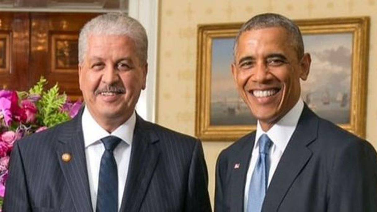 L'ancien Premier ministre Abdelamlack Sellal et l'ancien président américain Barack Obama. 