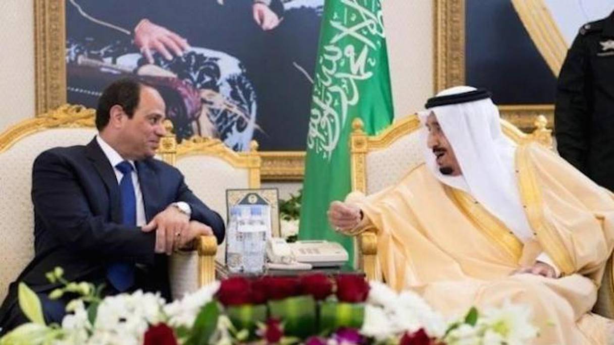 El-Sissi, président d'Egypte, et Selmane bin Abdelaziz, roi d'Arabie saoudite.