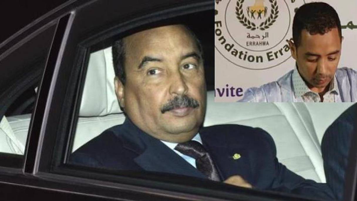 L'ancien président Mohamed ould Abdel Aziz et son fils (en médaillon) Bedr ould Abdel Aziz.