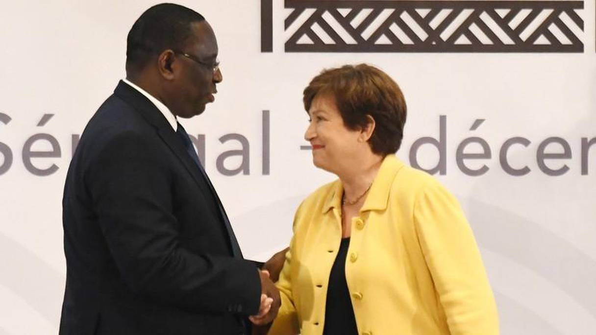 Macky Sall, président du Sénégal, et Kristalina Georgieva, directrice Générale du FMI.