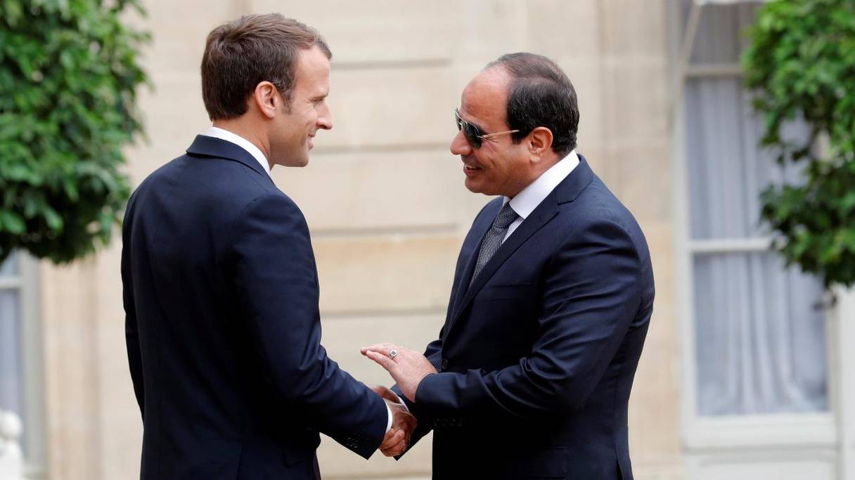 Emmanuel Macron et Abdelfattah al-Sissi.