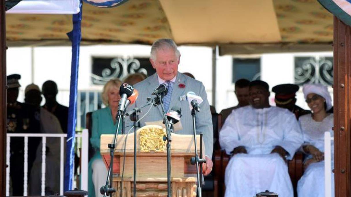 Le Prince Charles d'Angleterre en Gambie.
