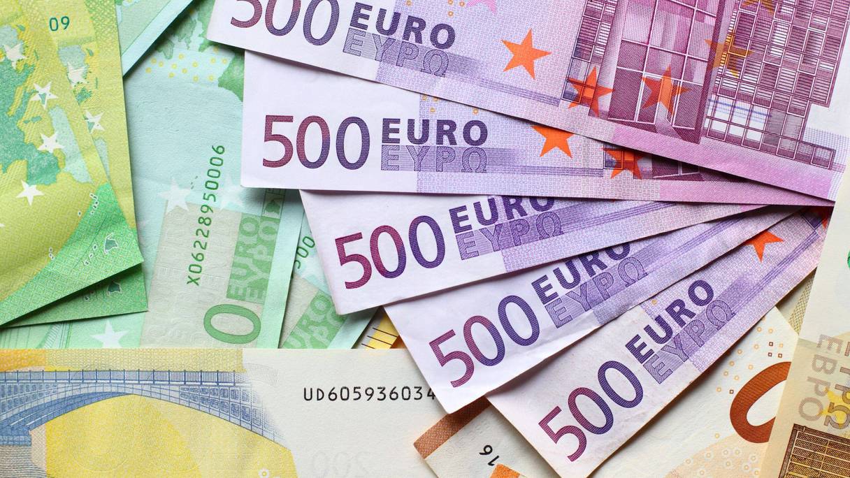 Des billets de la monnaie unique européenne, euro.