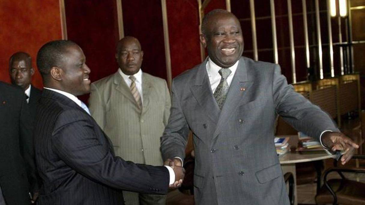 L'ex-chef rebelle et ancien Premier ministre Guillaume Soro et l'ex-président Laurent Gbagbo.