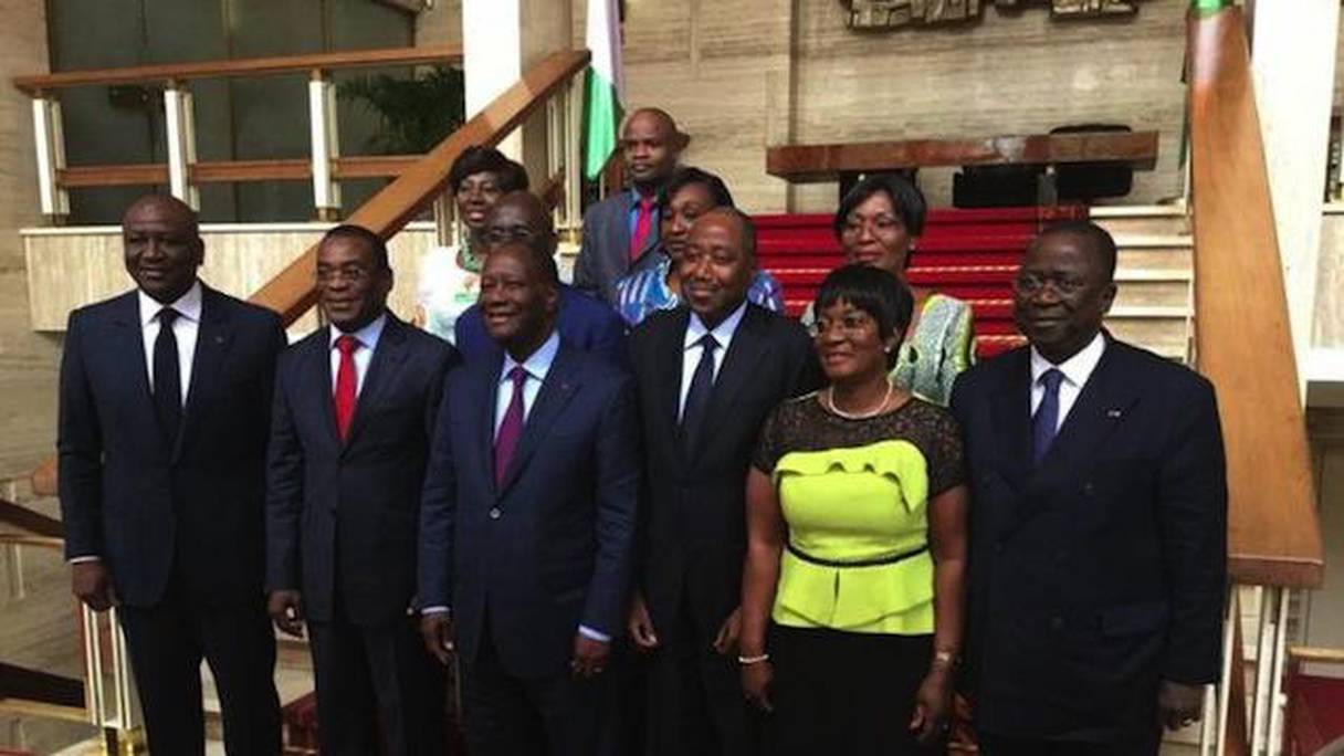 Le président Ouattara recevant une délégation de l'opposition ivoirienne. 