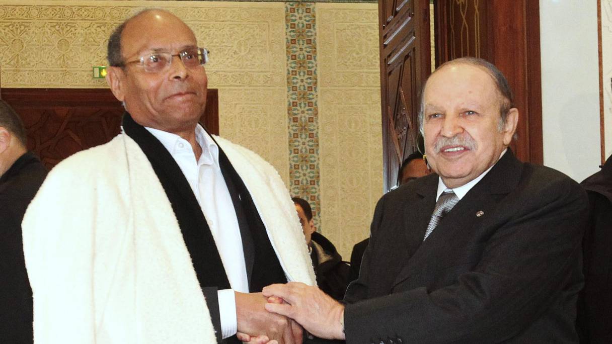 Les ex-présidents tunisien, Moncef Marzouki et algérien, Abdelaziz Bouteflika.