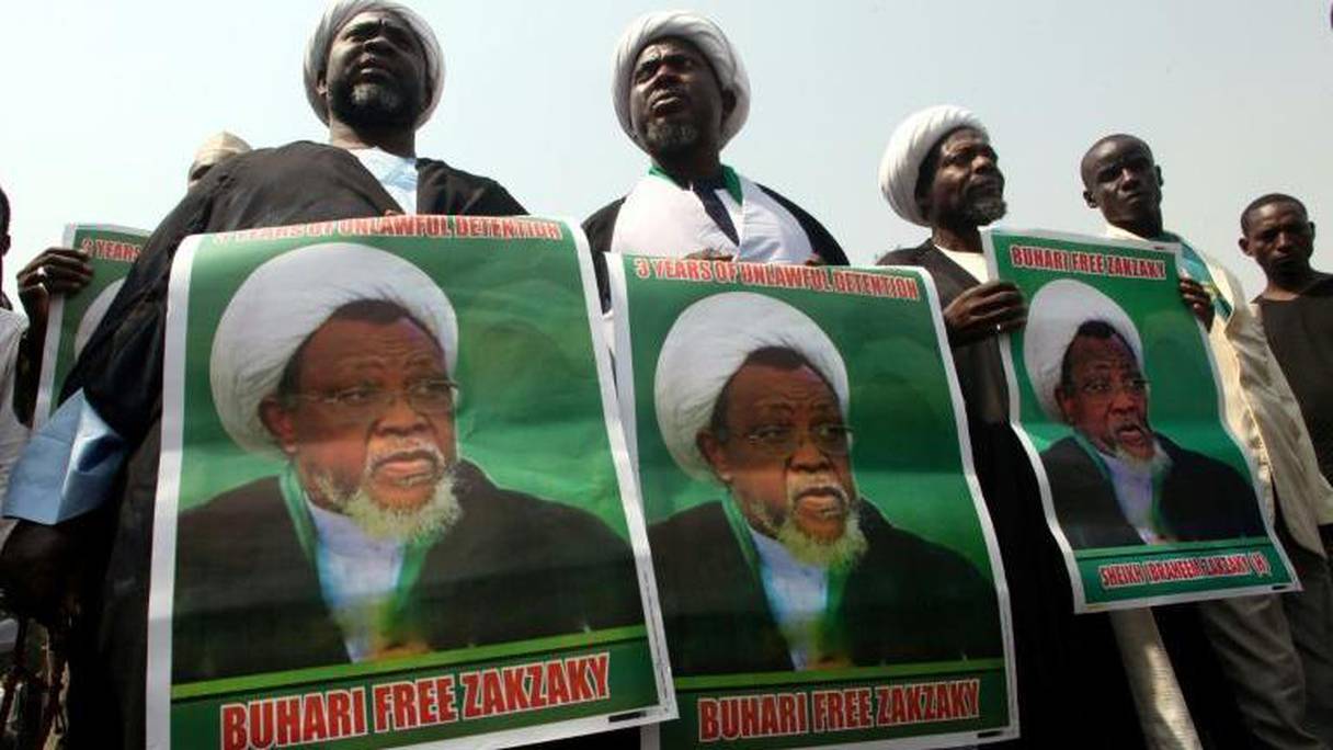 Des chiites nigérians réclamant la libération d'Ibrahim Zakzaky.