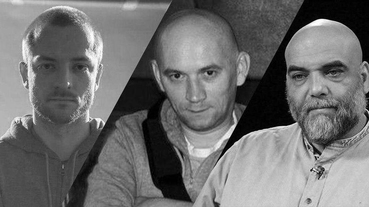 Le reporter de guerre Orkhan Djemal, le documentariste Alexandre Rastorgouïev et le caméraman Kirill Radtchenko