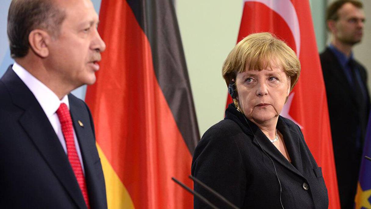 Recep Tayyip Erdogan et Angela Merkel. 