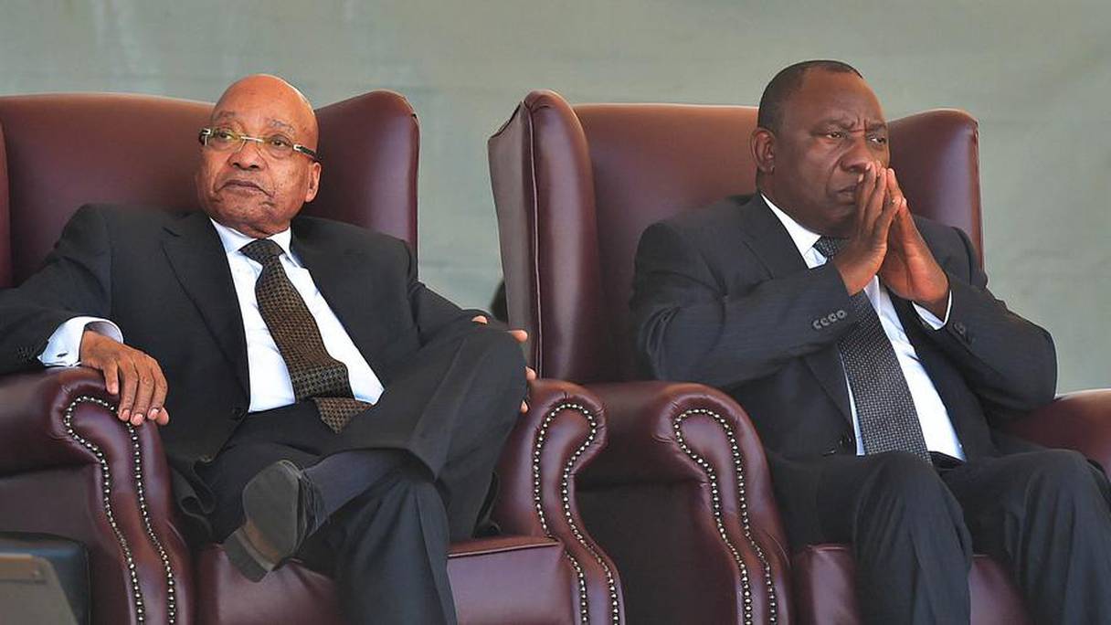 Jacob Zuma (ancien président) et Cyril Ramaphosa, président de l'Afrique du Sud.