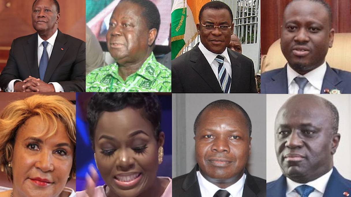 Les 8 premiers candidats à la présidentielle ivoirienne d'octobre 2020. 