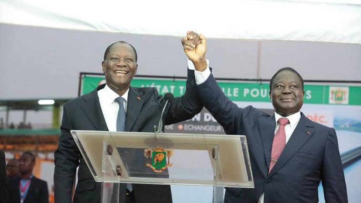 Alassane Ouattara, président ivoirien, et Henry Konan Bédié, président du PDCI.