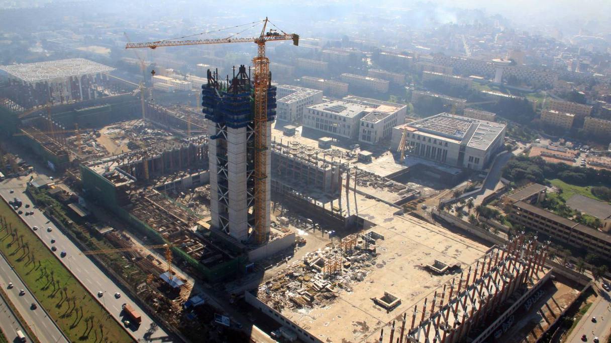 Le chantier de la grande mosquée d'Alger.